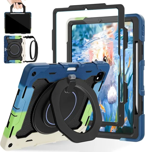 Vista 9 de ROISKIN Funda para iPad de 6ª y 5ª generación de 9.7 pulgadas, Pro 9.7, Air 2 con soporte giratorio 360 y correa de mano