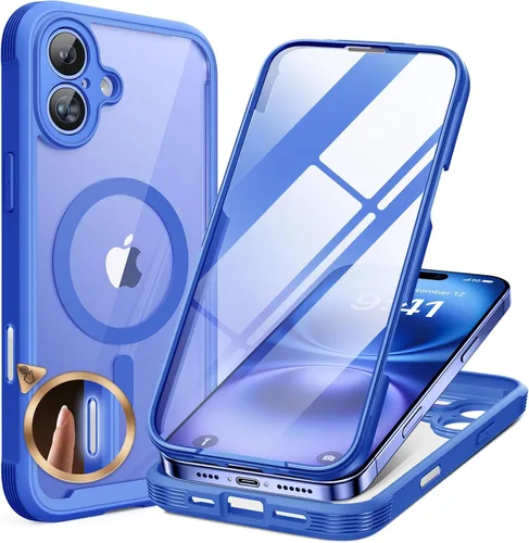Vista 70 de Miracase - Funda magnética para iPhone 13 Pro Max de 6.7 pulgadas (compatible con MagSafe), transparente, completo, protector de pantalla de vidrio