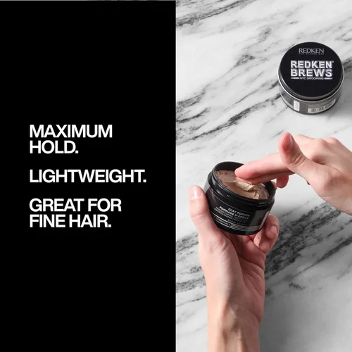 Vista 2 de Redken Brews Pomada de arcilla para hombres Pomada de arcilla voluminizadora para hombres Alta sujeción de larga duración Acabado mate Para