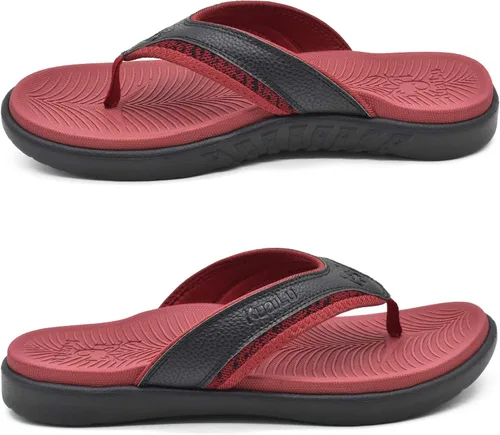 Vista 5 de KuaiLu Sandalias deportivas para hombre, cómodas, ortopédicas, con soporte de arco para fascitis plantar, para exteriores, verano, playa, talla 7 15
