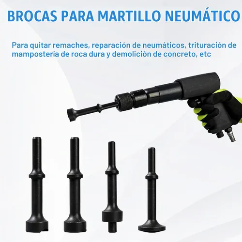 Vista 6 de Juego de cinceles de martillo neumático multifuncional, 25 piezas, kit de martillo neumático, martillo neumático de retención de cambio rápido