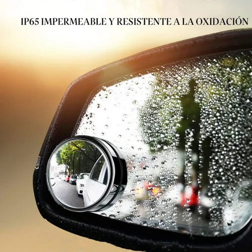 Vista 4 de 2 piezas de espejos para punto ciego, 2 pulgadas, redondos, de vidrio HD, espejos convexos de 360° de ángulo amplio para visión lateral y trasera