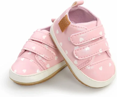 Vista 6 de GAISUMMI Baby Boys Girls Shoes Infant High-Top PU Leather Sneakers Newborn Crib Flats Non-Slip Rubber Sole Unisex Toddler Prewalkers