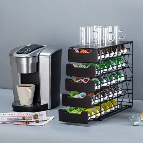 Vista 6 de K - Portavasos para mostrador pequeño para Keurig K-cup Holder para Mr Coffee for Tea (105 cápsulas-5 niveles)