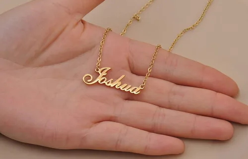 Vista 4 de HUAN XUN Collar personalizado con nombre de guión para mujer
