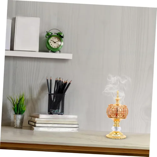 Vista 4 de Abaodam Quemador de incienso decorativo de metal, soporte estético europeo para incienso para sala de estudio, dormitorio, sauna, yoga