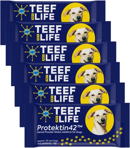 Vista 8 de TEEF FOR LIFE Protektin42 - Recambio de polvo dental prebiótico para perros, 30 porciones