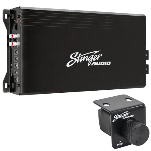 Vista 7 de STINGER Audio MT-700.1V2 Monoblock de 700 Watts RMS Amplificador de Subwoofer Compacto para Audio de Coche con Control Remoto, Botón de Graves