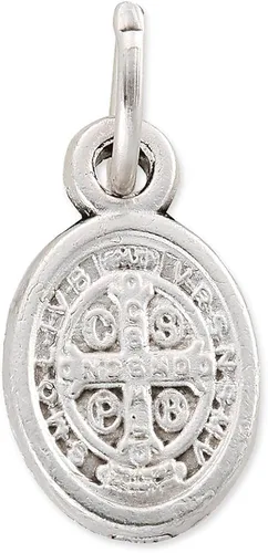 Vista 2 de Catholica Shop Catolic Religious Wear Saint Benedict Plata Tono Oxidado Estampado Mini Medalla Colgantes - Lote de 12