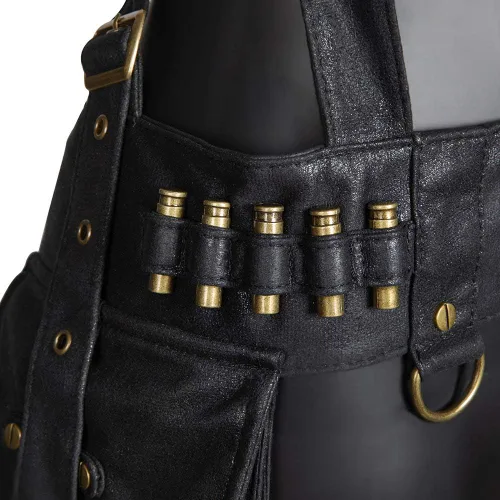 Vista 6 de Riñonera cruzada para motocicleta senderismo teléfono cartera de cuero vintage casual moda día gótico festival disfraz de cadera para mujeres
