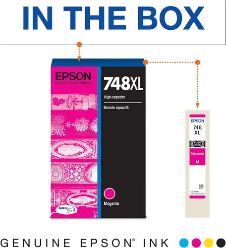 Vista 2 de EPSON 748 DURABrite Pro Cartucho magenta de alta capacidad (T748XL320) funciona con WorkForce WF-6530, 6590, 8590, 6090, 8090
