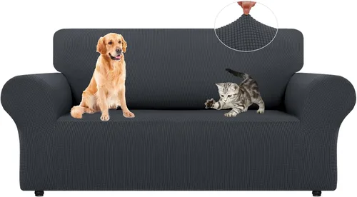 Vista 44 de LURKA Fundas elásticas para silla y sofá de 1 pieza, Fundas para sofá con protector elástico en la parte inferior para niños y perros