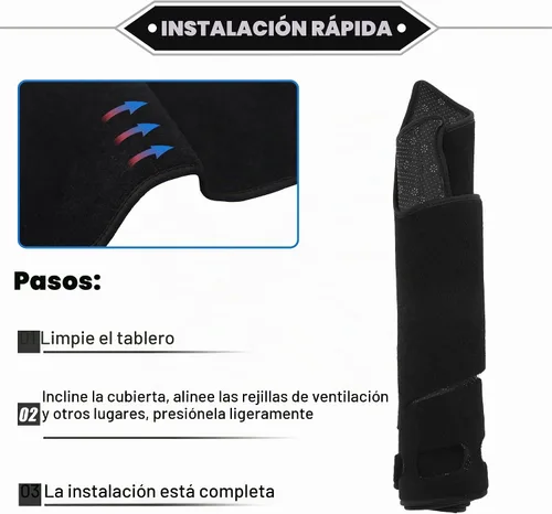 Vista 7 de Estera de la cubierta del salpicadero del coche del poliéster para Toyota Camry 2007-2011 Negro