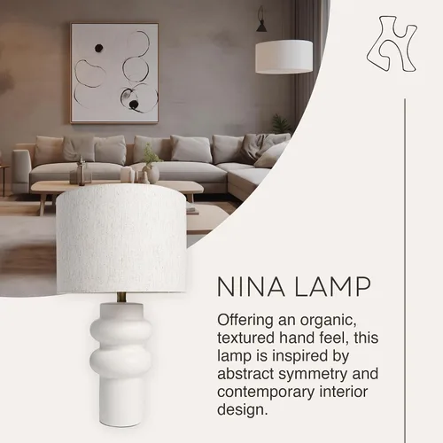 Vista 2 de Nina-Hxy-1659 - Lámpara de mesa, color blanco
