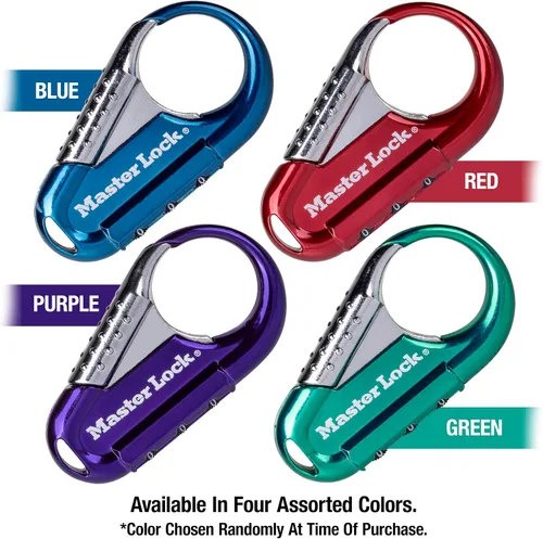 Vista 3 de Master Lock Cerradura de mochila 1548DCM, establece tu propia cerradura de combinación, los colores pueden variar