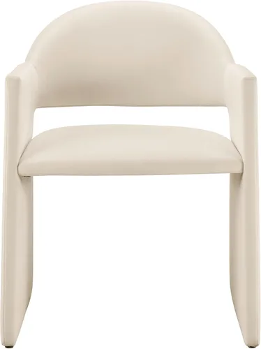 Vista 8 de Modway Talia Performance - Sillón de comedor de terciopelo en alabastro, moderna silla de comedor curvada con respaldo abierto, silla de barril