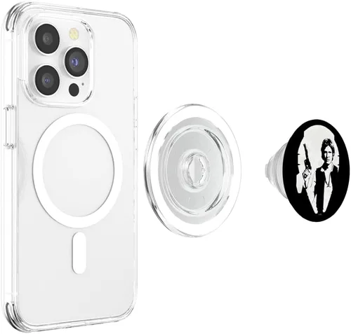 Vista 4 de Star Wars Millennium Falcon Han Solo Silhouette Fill PopSockets MagSafe PopGrip para iPhone