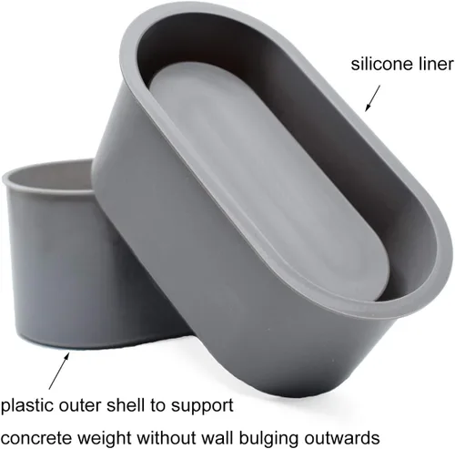 Vista 3 de Moldes de silicona para maceta de hormigón, para plantas suculentas, base incluida, hazlo tú mismo