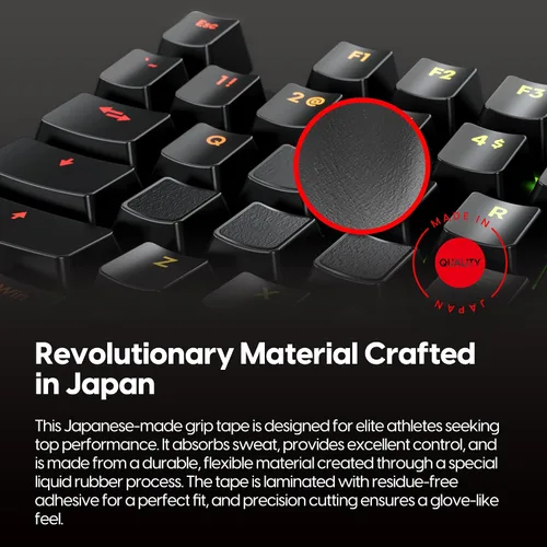 Vista 7 de Pulsar Gaming Gears SUPERGRIP - Cinta de agarre precortada para teclado prelaminada, absorbe el sudor, de alto rendimiento, universal