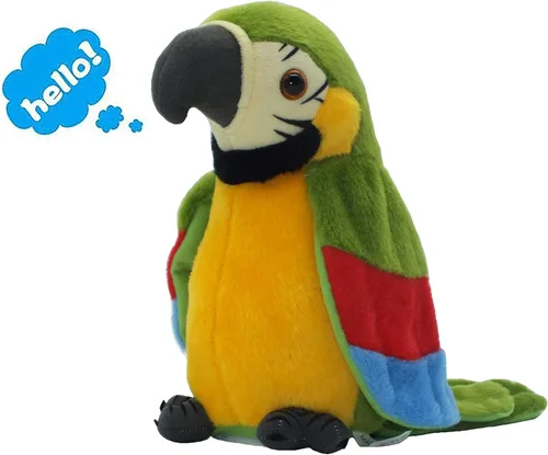Vista 2 de Vincilee Juguete para mascotas parlante repite lo que dices, juguete de peluche para niños, juguete parlante, pájaro, interactivo, regalo para niños