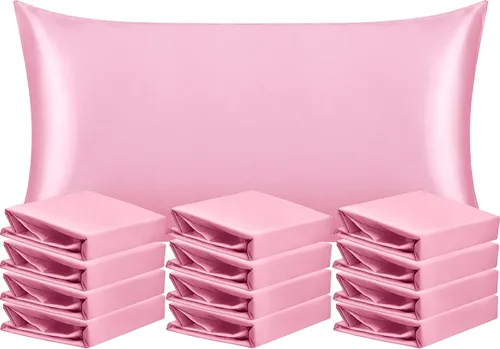 Vista 75 de NTBAY Paquete de 2 fundas de almohada estándar de satén para cabello y piel, lujosas y sedosas fundas de almohada con cierre de sobre, 20 x 26
