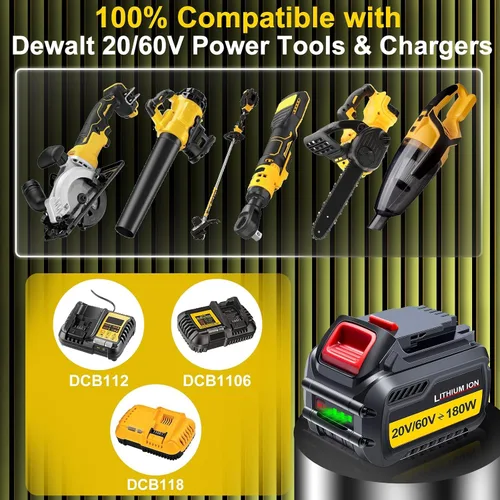 Vista 6 de EOTTK DCB609 Reemplazo para batería Dewalt de 20 V/60 V compatible con batería Dewalt Flexvolt 20V/60V