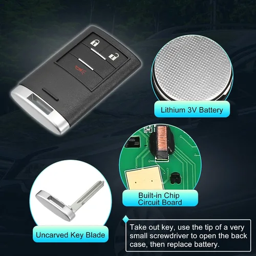 Vista 4 de X AUTOHAUX 433MHz 95372090 Reemplazo inteligente de proximidad sin llave remoto llavero para Chevrolet Captiva 2016-2018 3 botones 95372091