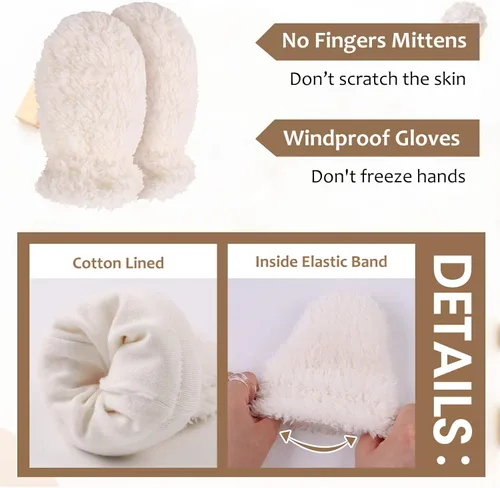 Vista 6 de Conjunto de gorro, bufanda y guantes de forro polar para bebé, gorro de invierno con orejeras para niños pequeños, bufandas y guantes cálidos