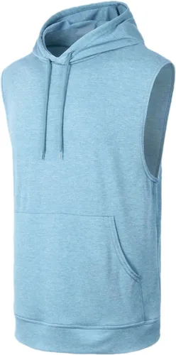 Vista 2 de JC DISTRO Sudadera con capucha suave y ligera para hombre, manga largasin mangas, grande