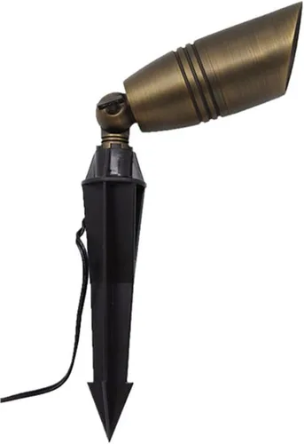 Vista 3 de Liberty LBE-17 - Lámpara de bajo voltaje de latón macizo, lámpara LED compatible con paisaje, acabado de bronce antiguo