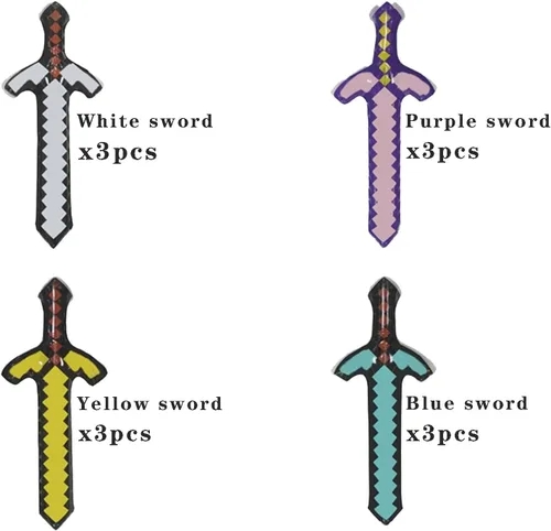 Vista 2 de Juguetes inflables de gran tamaño espada Party, paquete de 12 en cuatro colores, recuerdos de fiesta, accesorios de juego de rol para, recuerdos