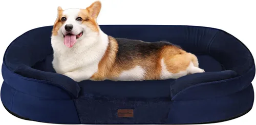 Vista 36 de Dwanton - Cama ortopédica para perros medianos con espuma de gel de memoria, sofá impermeable para perros, cama lavable para mascotas con cojín