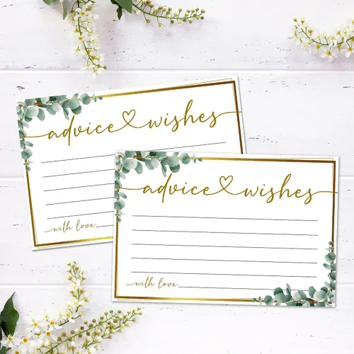 Vista 4 de Caja de tarjetas de consejos y deseos, 50 tarjetas de consejos de cumpleaños, boda, baby shower, caja de buenos deseos para fiesta de cumpleaños