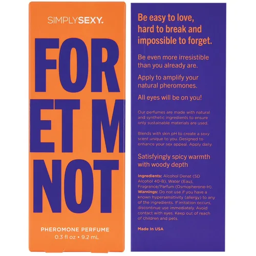 Vista 6 de SIMPLY SEXY Affirmations Forget Me Not - Perfume de feromonas, fragancia cálida de madera especiada con notas de naranja natural, limón, coco