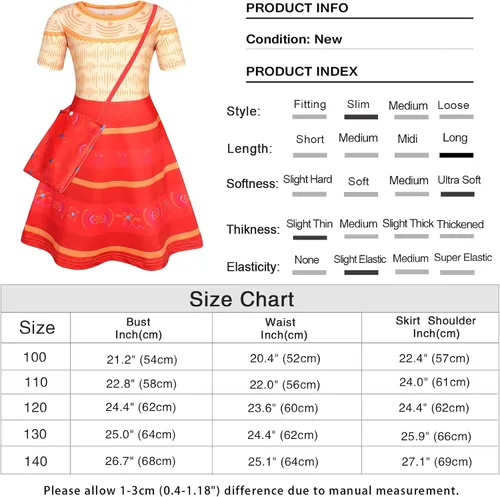 Vista 7 de HenzWorld Vestido Mirabel para niñas disfraz de la familia Madrigal disfraz de Isabella para fiesta de cumpleaños ropa de regalo