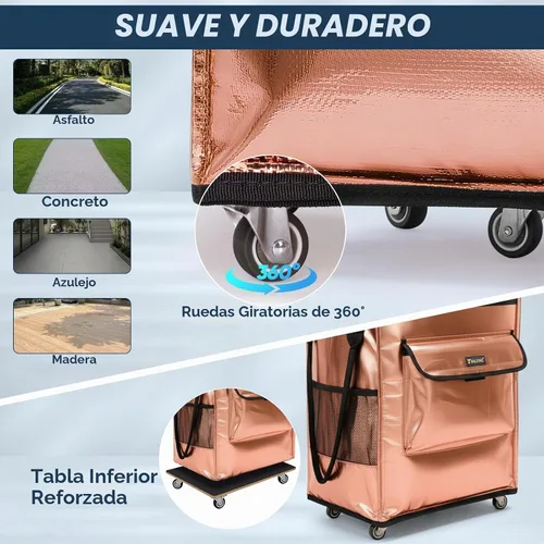Vista 4 de BALEINE Bolsa de comestibles reutilizable sobre ruedas, bolsa de asas