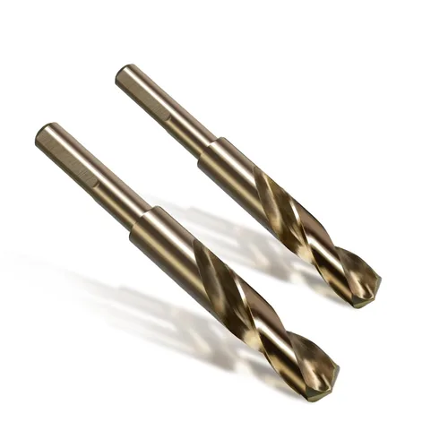 Vista 14 de Broca de cobalto de 1 pulgada, vástago reducido de 1/2 pulgada con 3 planos, adecuada para perforar en metal duro, acero inoxidable, hierro fundido