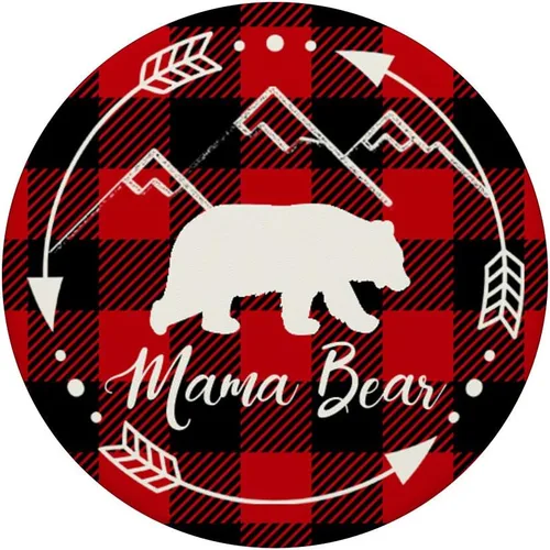 Vista 3 de Regalo de mamá oso: búfalo a cuadros mamá oso de búfalo, agarre y soporte para teléfonos y tabletas, Negro