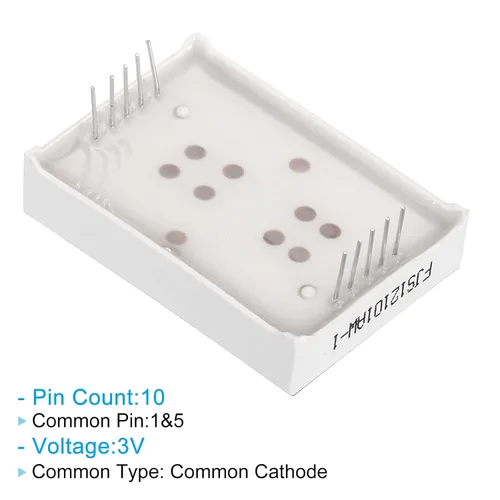 Vista 4 de PATIKIL Tubo digital con pantalla LED, paquete de 10 unidades de cátodo común de 7 segmentos de 10 pines, 1 dígito, 3 V, módulo de pantalla LED