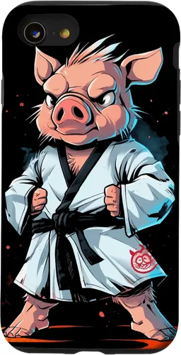 Vista 13 de iPhone 15 Karate Pig Taekwondo Martial Arts Fighter Case
