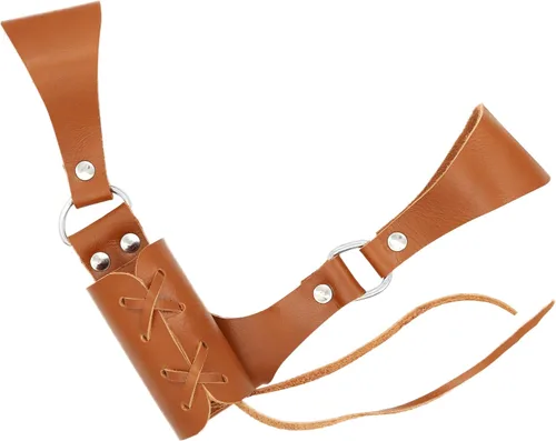 Vista 26 de Cinturón medieval con vaina para espada aventurero con soporte de cuero para espada universal, espada larga, cutlass
