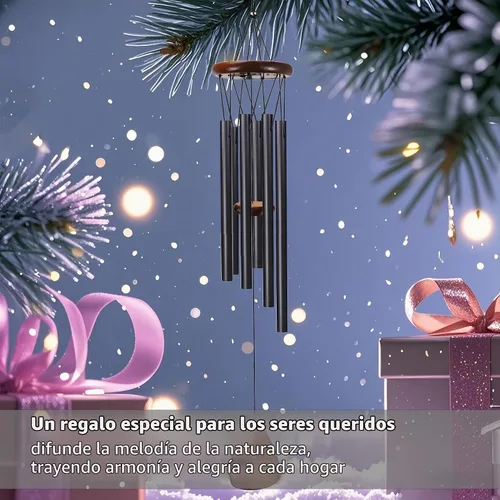 Vista 7 de Campanillas de viento para espacio exterior, campanillas de viento conmemorativas de aluminio para exteriores, adecuadas para la pérdida de un ser