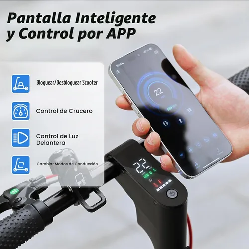 Vista 2 de Electric Scooter, 28/22 Miles Range, 28/23 MPH Speed, 10" Tire, 1000/500W Powerful Motor, Disc Brake & Smart APP, with Lights, Portable Foldable
