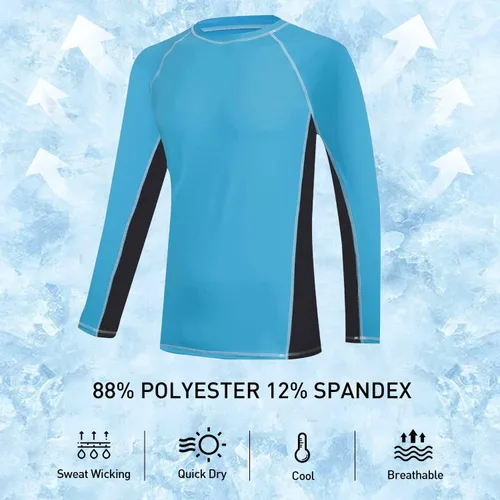 Vista 3 de Arcweg Rash Guard - Camiseta de natación de manga larga para hombre, camiseta de buceo