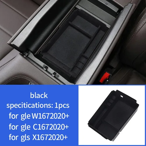 Vista 8 de Bandeja organizadora de consola central flocada, caja de almacenamiento oculta para Mercedes Benz GLE350 W167 GLE Coupe C167 53 400 GLS450 X167 580