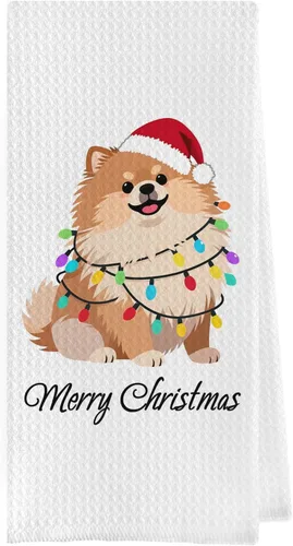 Vista 9 de Regalos de Navidad Golden Retriever - Toallas de cocina decorativas con tejido de gofre Golden Retriever, toallas de cocina navideñas para perro