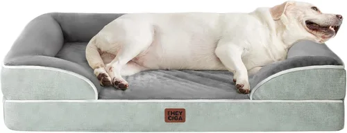 Vista 90 de EHEYCIGA – Cama ortopédica impermeable para perros pequeños, de espuma viscoelástica tipo caja de huevos, con bordes elevados y base antideslizante