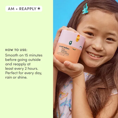 Vista 9 de Evereden Crema facial para niños, 1.7 onzas Loción facial sin fragancia y para niños con SPF 20 Hidratante facial limpio y no tóxico Cuidado