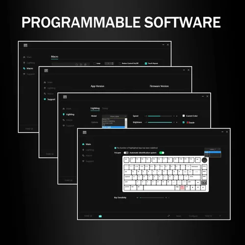 Vista 4 de EPOMAKER TH80 SE Junta 75% teclado mecánico, NKRO intercambiable en caliente RGB 2.4Ghz Bluetooth 5.0 Teclado para juegos con cable con espuma