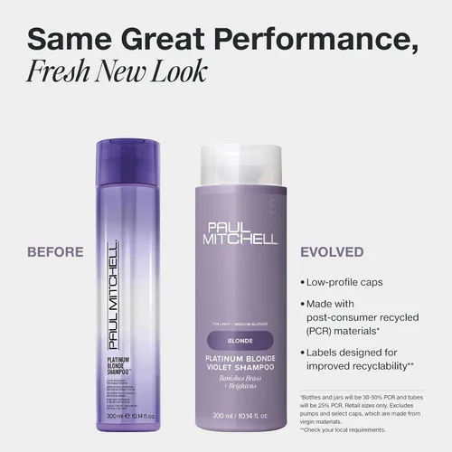 Vista 2 de Paul Mitchell Platinum Blonde Violet Shampoo, Banishes Brass + Brightens, Ideal for Light to Medium Blonde, Silver, Gray or White Hair